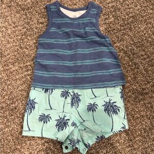 GAP Blue and Teal Striped Baby Tank